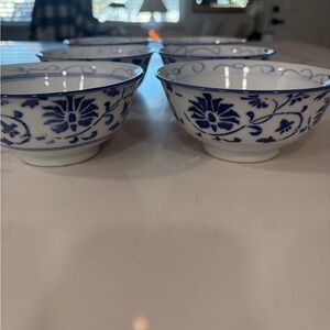 Blue and White Floral Porcelain fruit bowls
